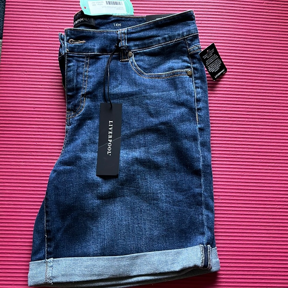 liverpool kaiden cuffed denim short